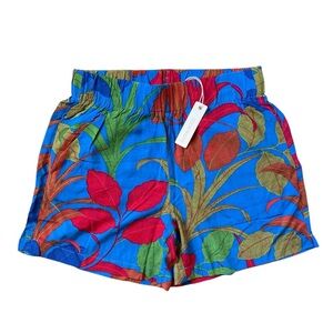 Olivaceous Tropical Leaf Print Shorts
